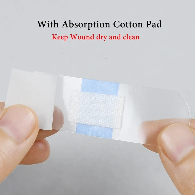 100pcs/pack Transparent Adhesive Wound Plaster Waterproof Medical