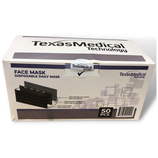 3PLY Mask Black - 2400 PCS (50Pcs/Box - 48 Boxes/Case)