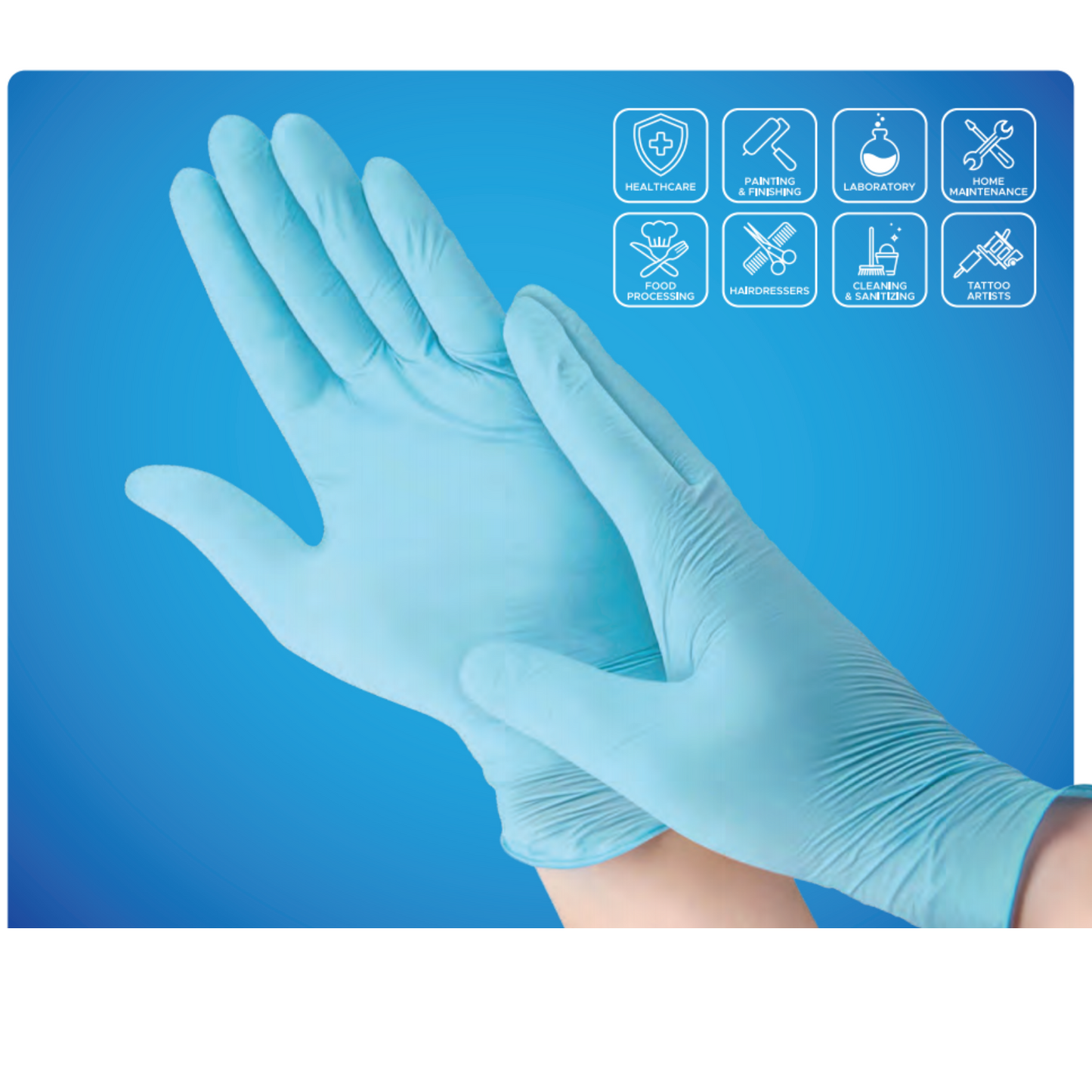 Nitrile Gloves -10 Boxes (1000 pcs-100% Nitrile Patient Examination Gloves/ FDA 510(K), 4Mil - Nitrilium)